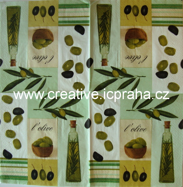 olivy v misce+láhev+větvička  PAPER+DESIGN